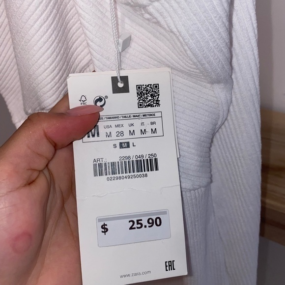 zara white bodycon‎ dress - Picture 2 of 3